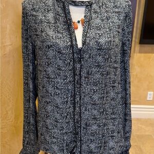 ALC teal and black snake print shirt
